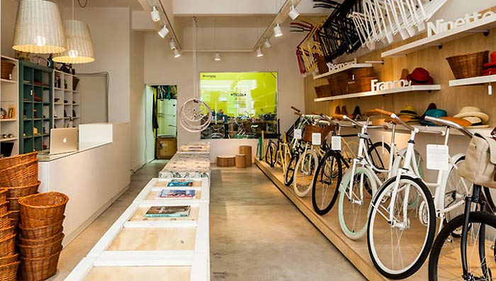工业元素自行车店铺装修设计案例