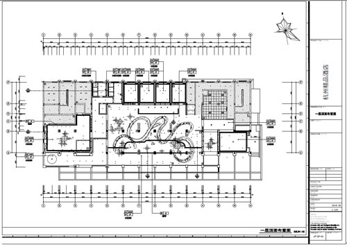 杭州精品酒店室内装饰工程深化设计一层顶面布置图