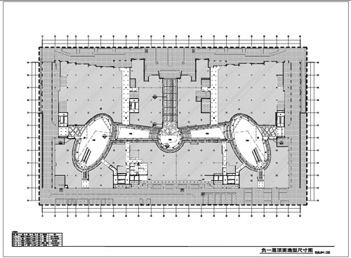 商场深化设计施工图负一层顶面造型尺寸图