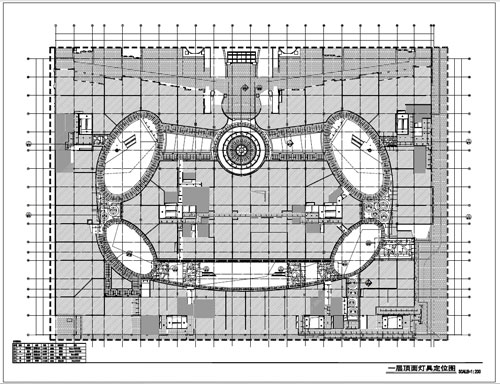 商场深化设计施工图一层顶面灯具定位图