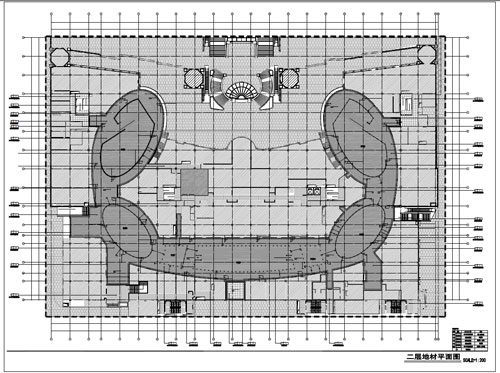商场深化设计施工图二层地材平面图