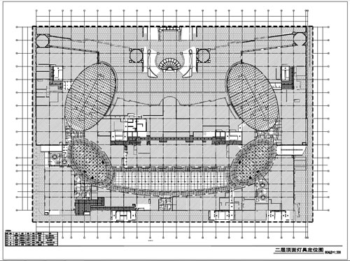 商场深化设计施工图二层顶面灯具定位图