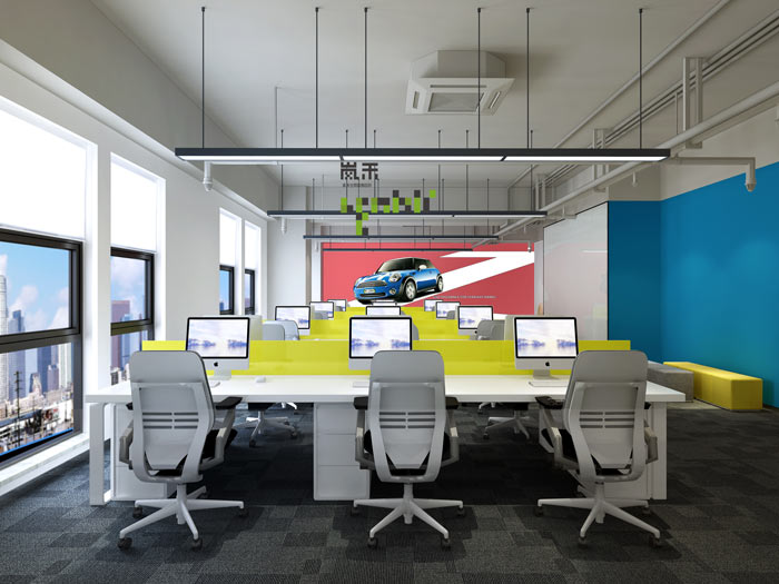 网络科技企业办公室20楼开敞办公装修设计效果图