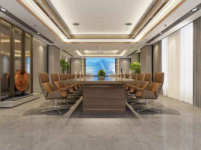 新中式办公室会议室装修设计效果图