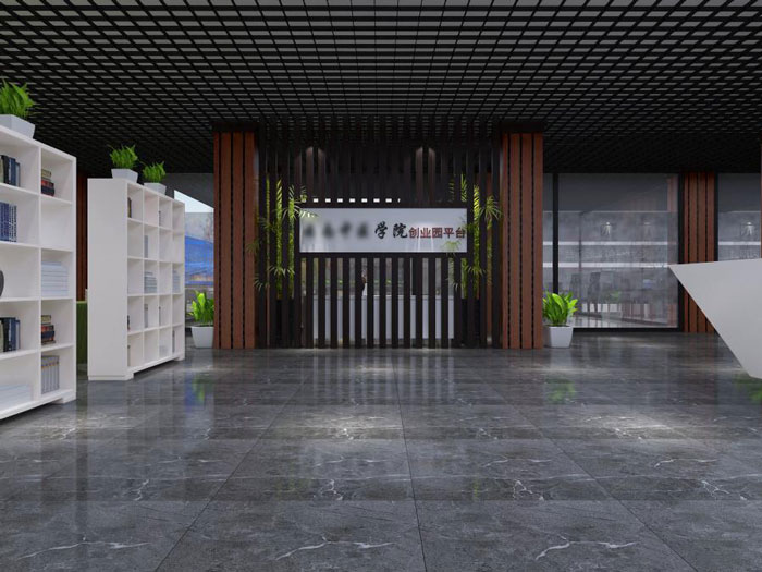 杭州乔司办公室入口装修设计效果图