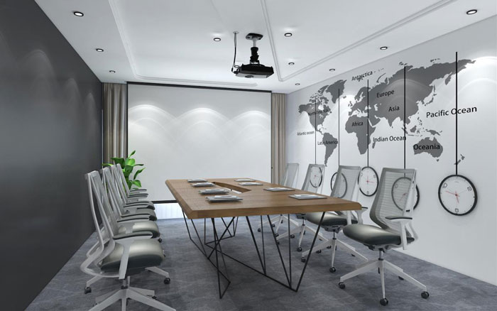 新中式办公楼会议室装修设计效果图