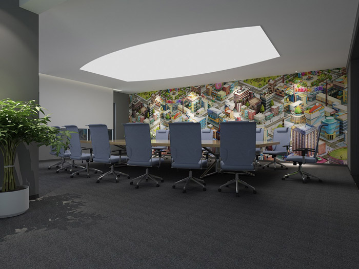 科技企业会议室装修设计效果图