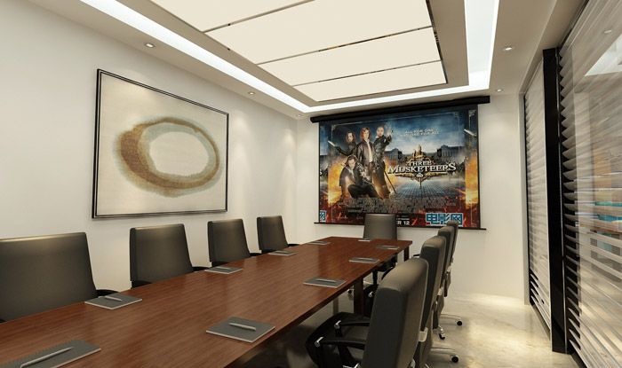 现代中式风格办公室会议室装修效果图