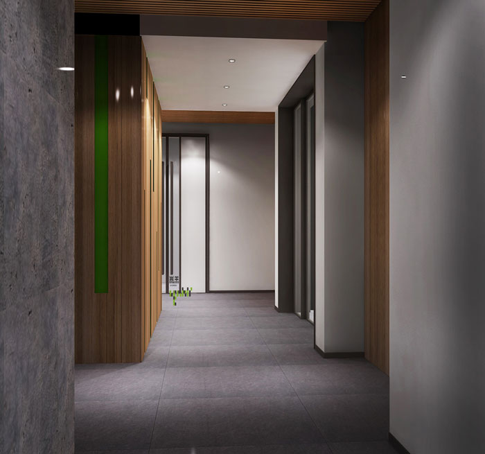 杭州科技企业办公楼走廊装修设计效果图